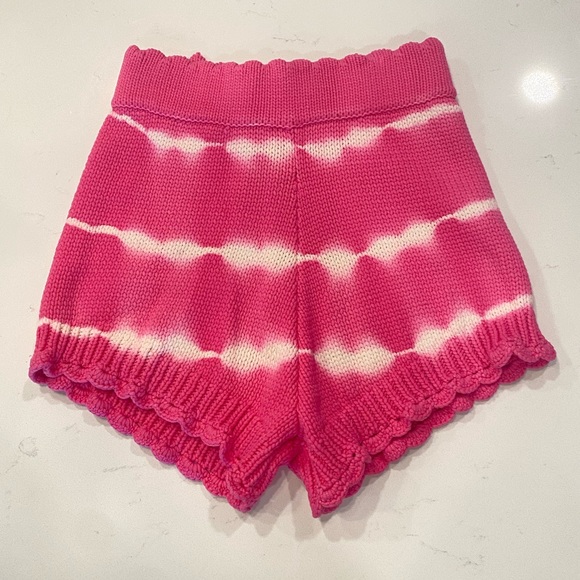 NWT LOVESHACKFANCY KARRISA HIBISCUS TIE DYE KNIT SHORTS - Picture 12 of 15